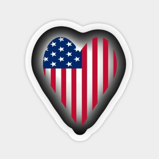 USA Flag Heart Sticker